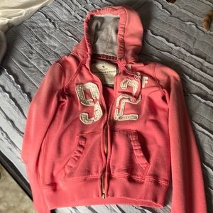 Abercrombie & Fitch zip up hoodie pink size small